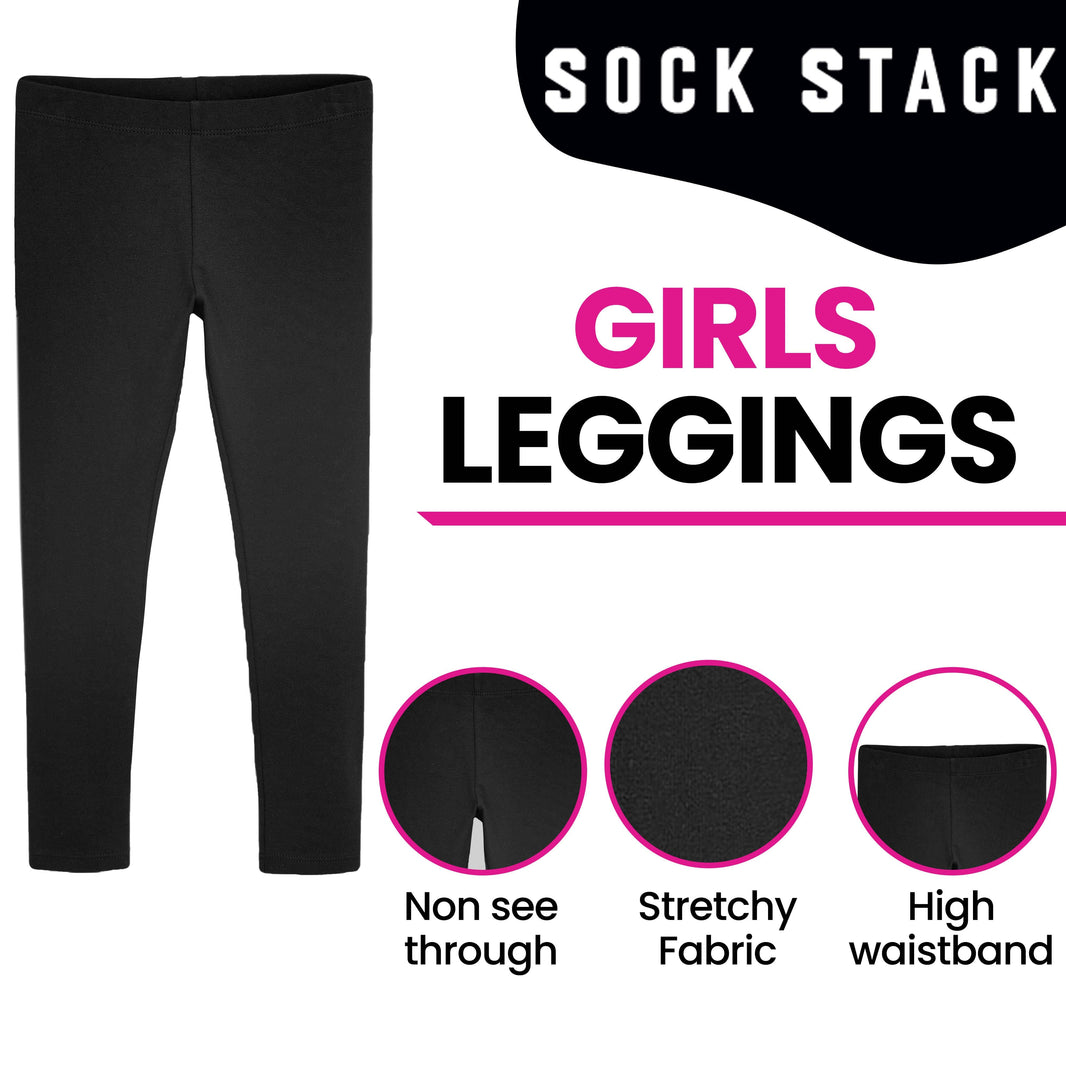 Pack of 3 Girls Thermal Fleece Leggings Warm Stretchable Winter Pants Versatile Kids Wear for Cold Weather Outdoor Activities School Home by Heatwave Thermalwear Socks