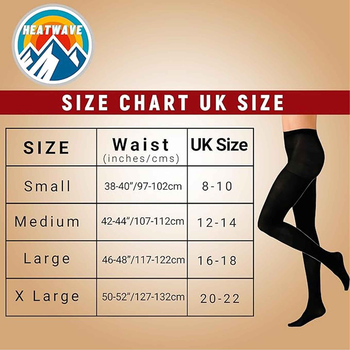 Pack of 3 Women's Black Thermal Tights 140 Denier Soft Cozy Winter Warmth Comfortable Fit Multiple Sizes Ideal for Cold Weather Fashion by Heatwave Thermalwear Tights