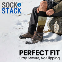 Pack of 4 Men’s Ski Socks Fair Isle Pattern Winter Thermal Socks for Skiing Snowboarding Hiking Outdoor by Sock Stack UK 6–11 Socks