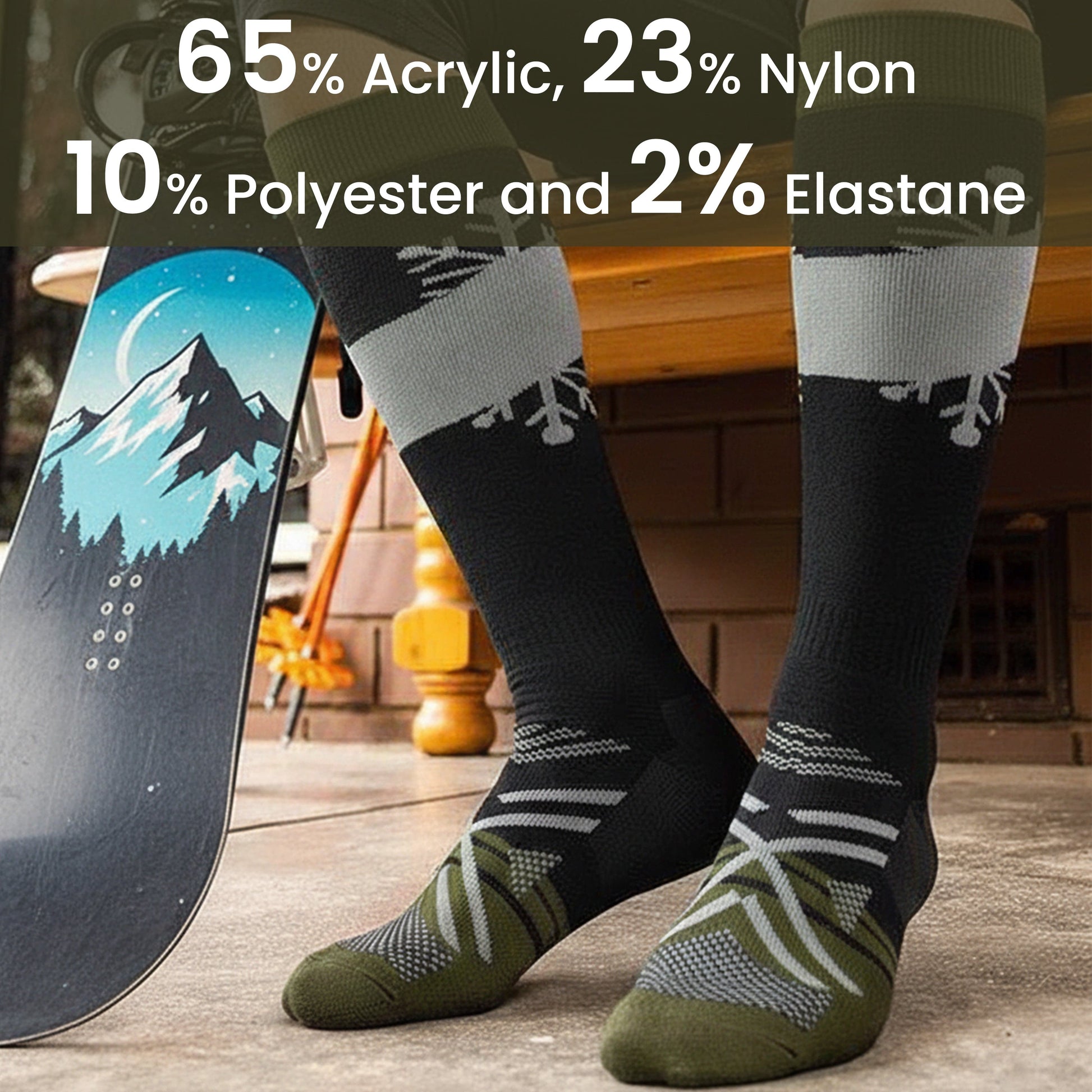 Pack of 4 Men’s Ski Socks Fair Isle Pattern Winter Thermal Socks for Skiing Snowboarding Hiking Outdoor by Sock Stack UK 6–11 Socks