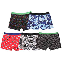 Pack of 5 Boys Boxer Shorts Cotton Rich Football Army Gamer Designs Elastic Waistband Comfortable Underwear for Active Kids by Sock Stack Boxer Shorts