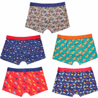 Pack of 5 Boys Boxer Shorts Fun Prints Comfortable Underpants Elastic Waistband Breathable Stretchable Kids Boxer Trunks for Everyday Wear by Sock Stack Boxer Shorts