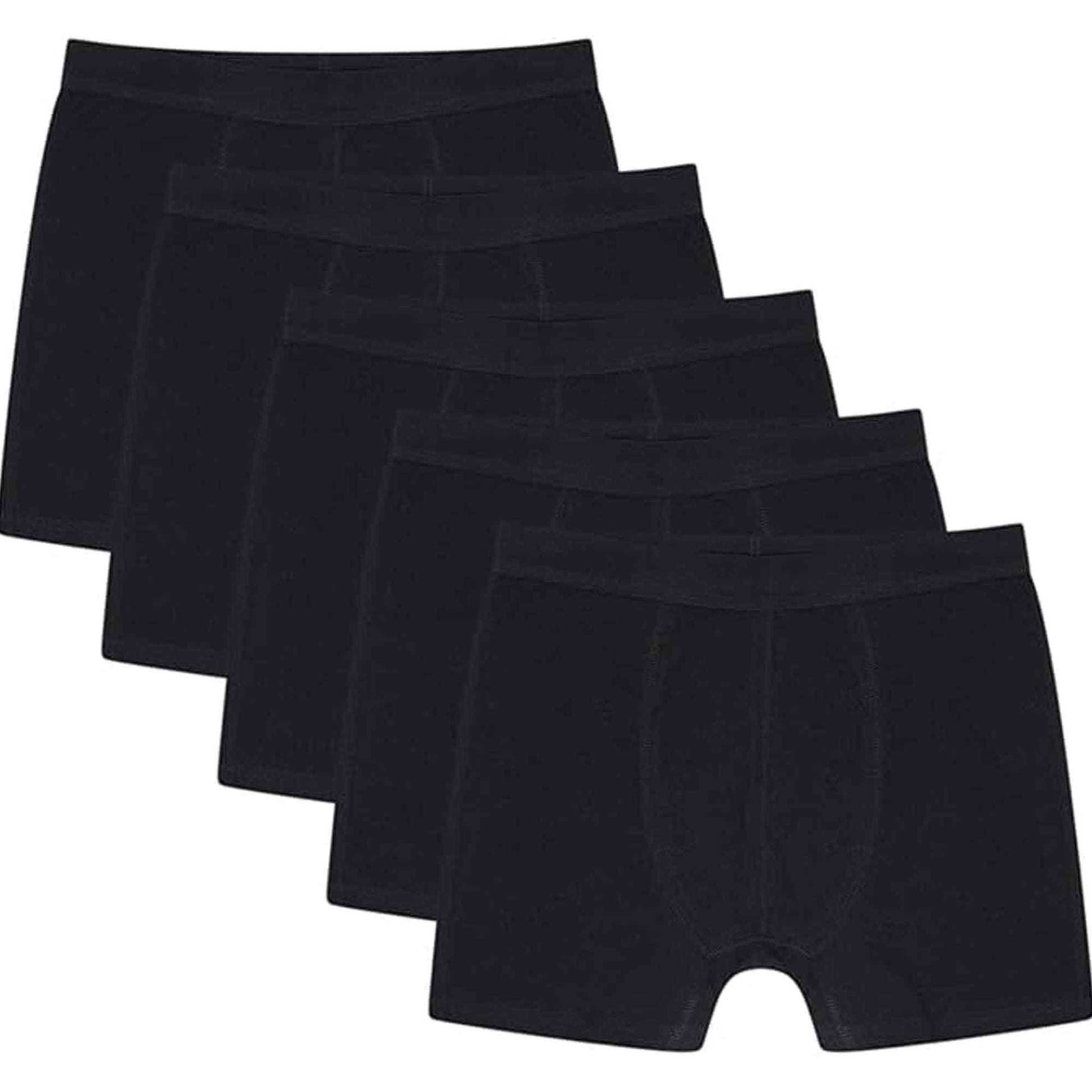 Pack of 5 Boys Organic Cotton Stretch Boxer Trunks Kids Underwear Comfortable Durable Essentials for Ages 5-13 Breathable Fabric Ideal for School Sports by Sock Stack BLACK / 5-6 YRS Boxer Shorts
