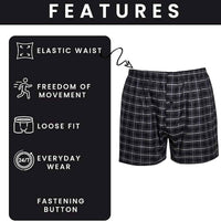 Pack of 6 Kids Loose Fit Woven Boxers Durable Cotton Blend with Elastic Waistband Sizes 5-13 Years Ideal for School Sports KB01 by Sock Stack Boxer Shorts