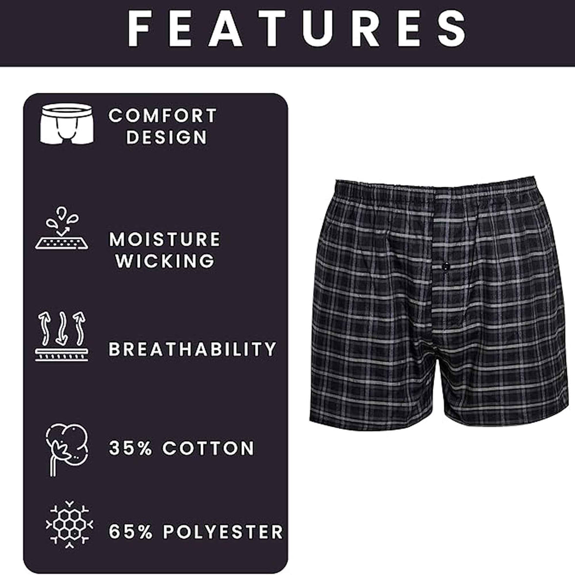 Pack of 6 Kids Loose Fit Woven Boxers Durable Cotton Blend with Elastic Waistband Sizes 5-13 Years Ideal for School Sports KB01 by Sock Stack Boxer Shorts