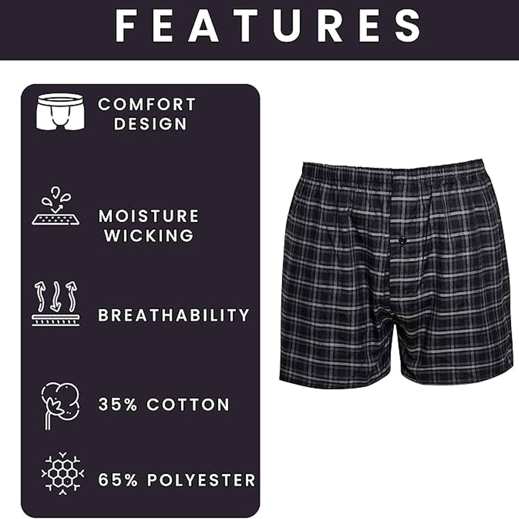 Pack of 6 Kids Loose Fit Woven Boxers Durable Cotton Blend with Elastic Waistband Sizes 5-13 Years Ideal for School Sports KB01 by Sock Stack Boxer Shorts