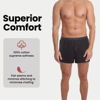 Pack of 6 Men’s Boxer Shorts Loose Fit Cotton Blend Jersey Underwear Super Soft Button Fly & Elastic Waistband by Sock Stack Boxer Shorts