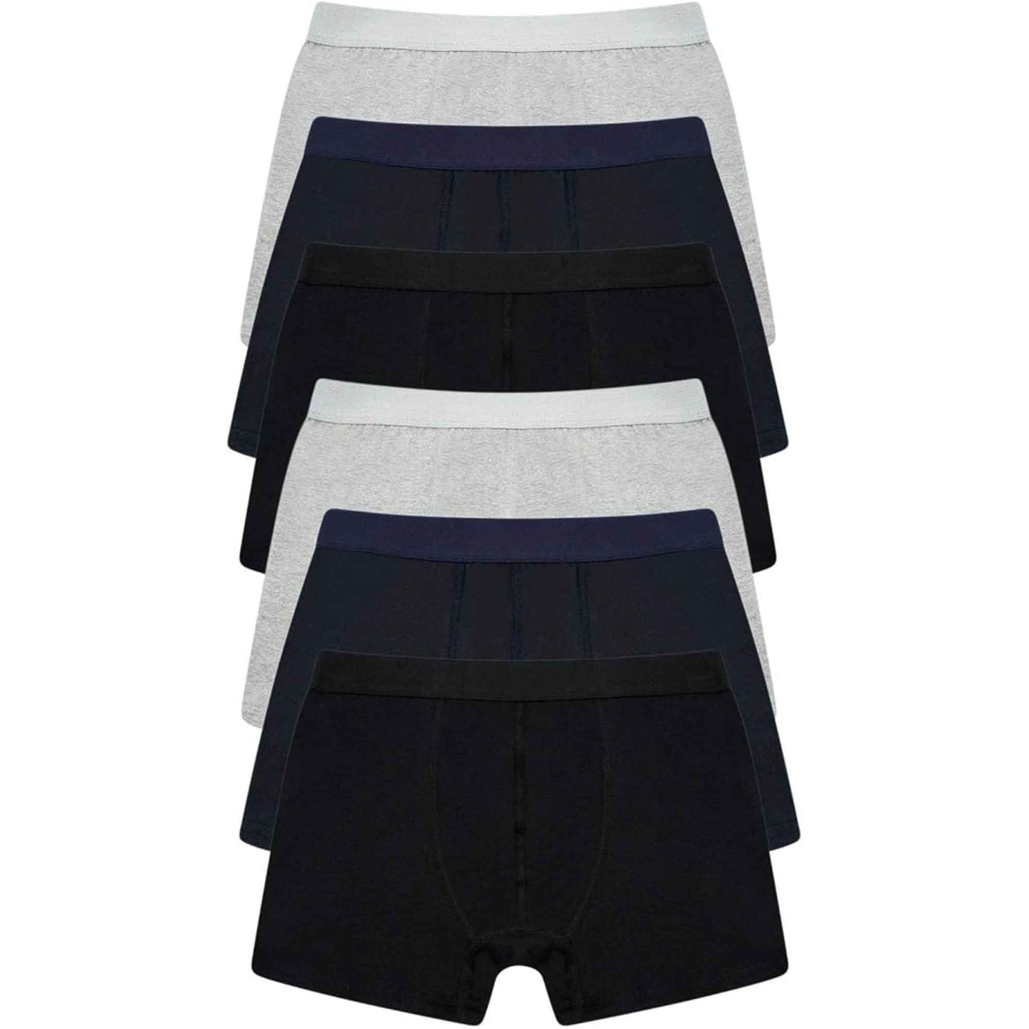 Pack of 6 Men's Cotton Rich Comfort Fit Boxer Trunk Underwear Breathable Stretch Waistband Soft Plain Boxers Multiple Sizes by Sock Stack ASSORTED / S Boxer Shorts