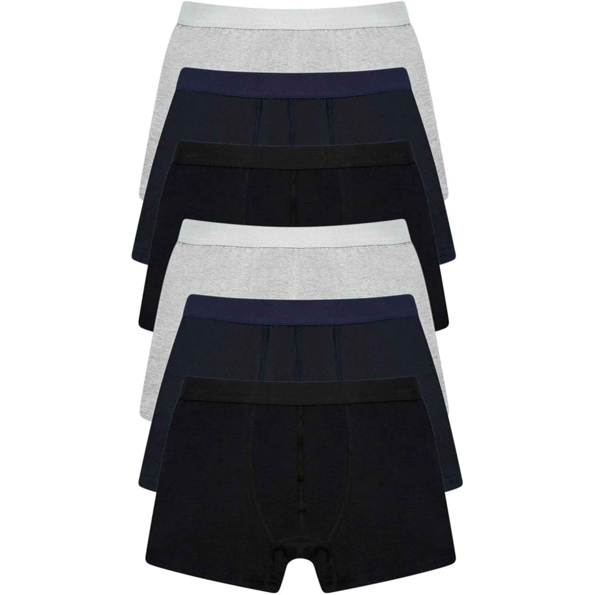 Pack of 6 Men's Cotton Rich Comfort Fit Boxer Trunk Underwear Breathable Stretch Waistband Soft Plain Boxers Multiple Sizes by Sock Stack ASSORTED / S Boxer Shorts