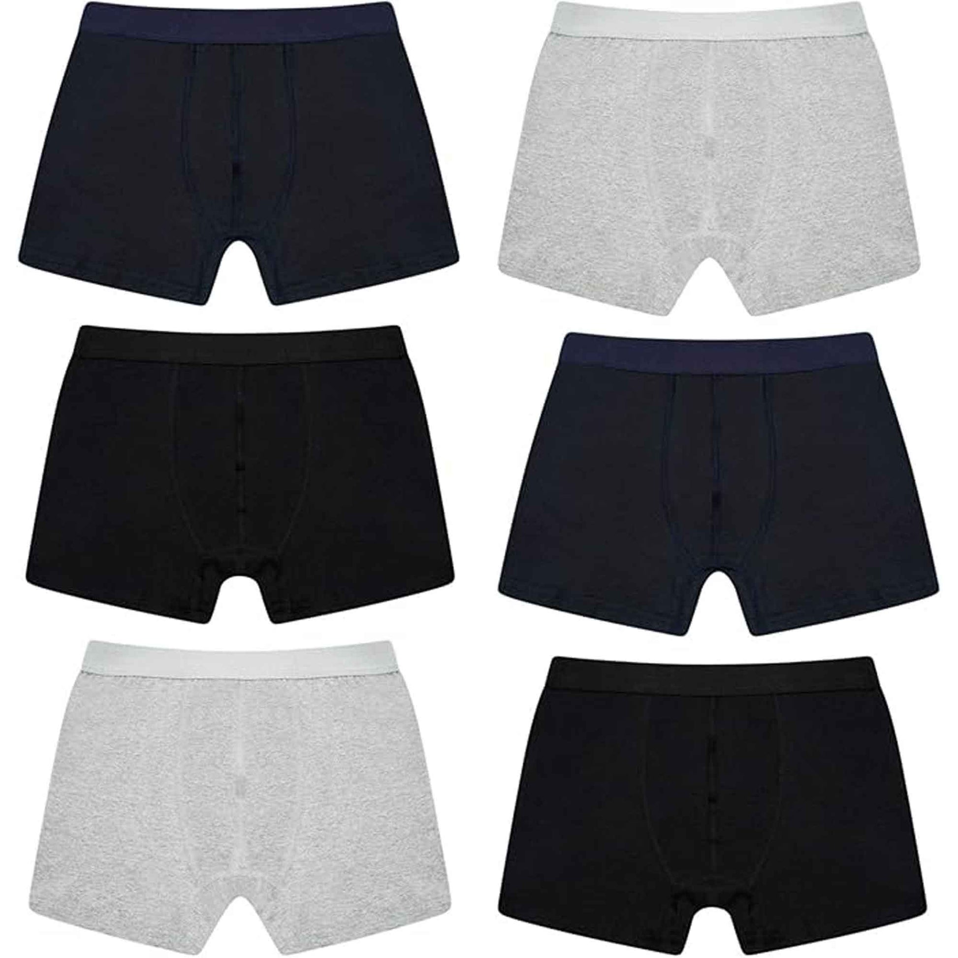Pack of 6 Men's Cotton Rich Comfort Fit Boxer Trunk Underwear Breathable Stretch Waistband Soft Plain Boxers Multiple Sizes by Sock Stack Boxer Shorts