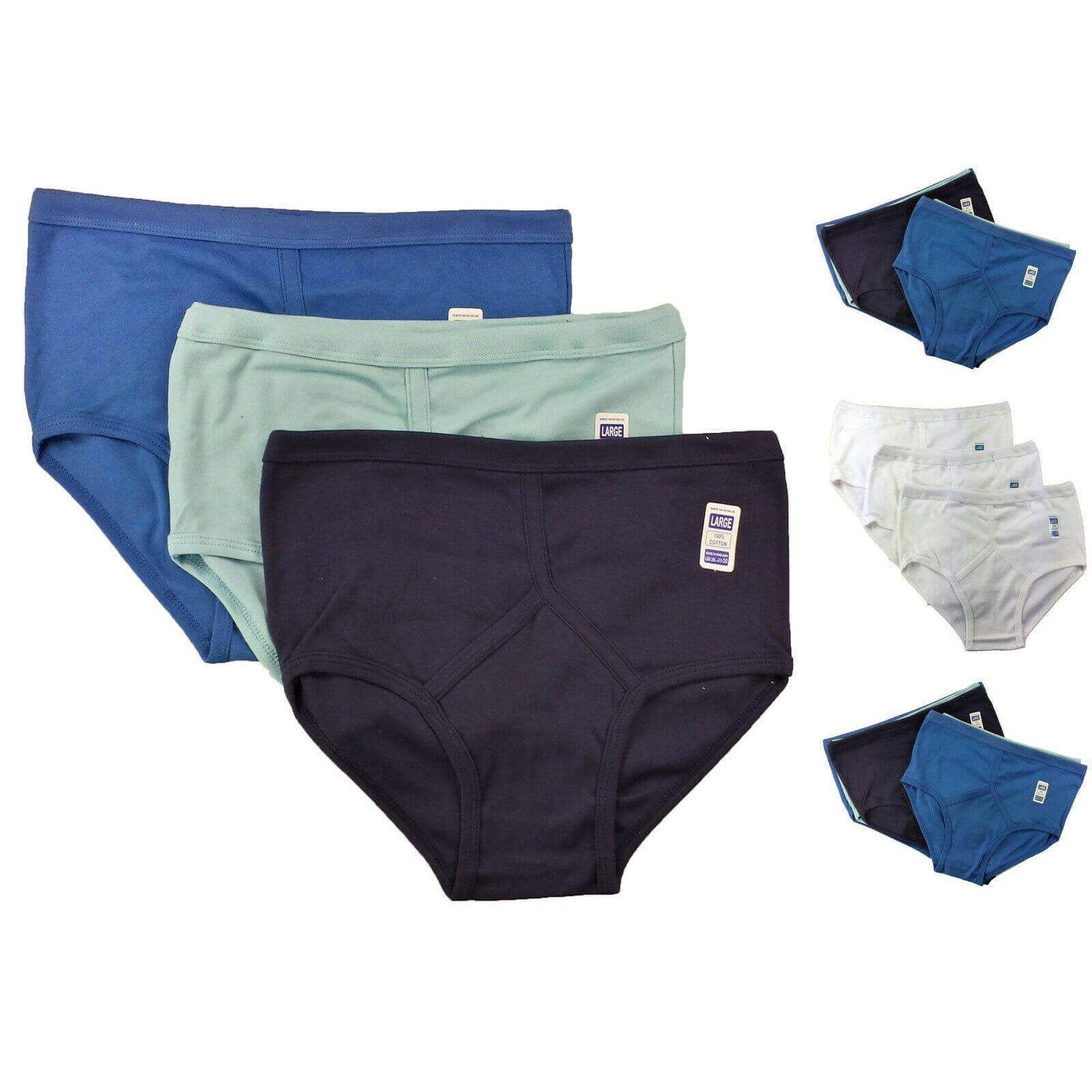 Pack of 6 Men's Cotton Y Front Briefs Comfortable Breathable Underwear with Soft Stretch Waistband Hypoallergenic Durable by Sock Stack WHITE / S Underwear