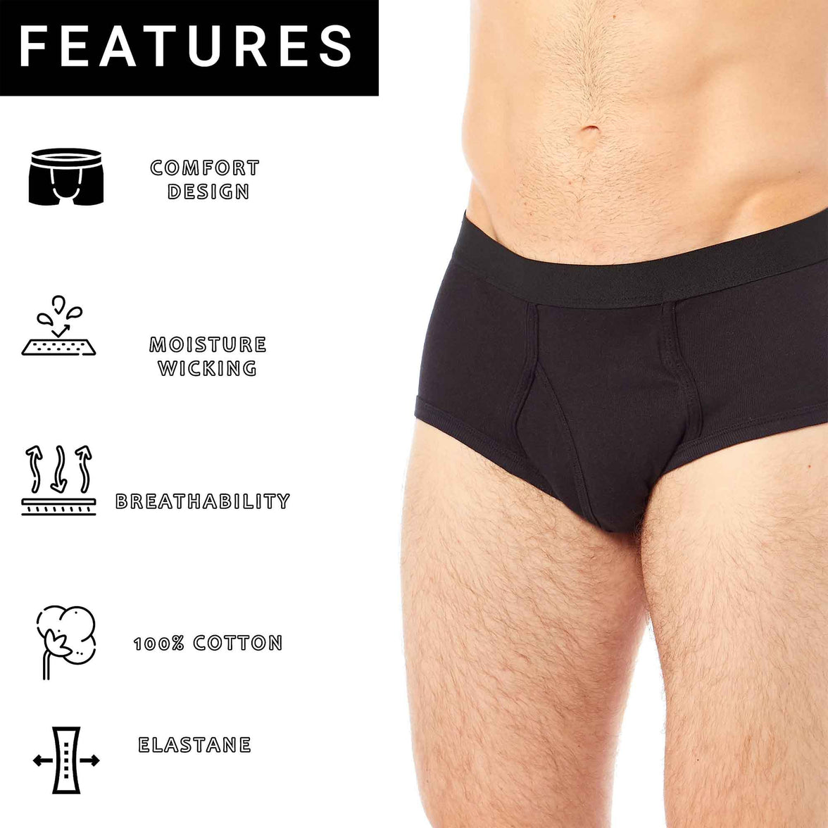 Pack of 6 Mens Cotton Briefs Soft Waistband Breathable Durable Underwear Comfortable All Day Wear MB05/06 by Sock Stack Boxer Shorts