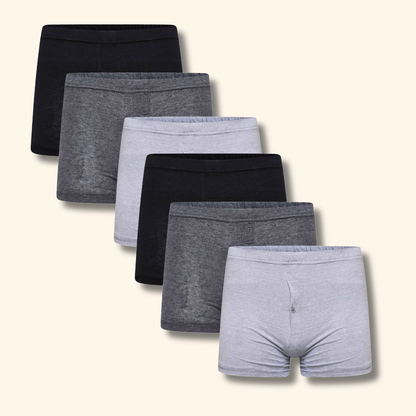 Pack Of 6 Mens Jersey Boxer Shorts Cotton Rich Classic Fit Breathable Button Fly Design Men Boxers Underwear by Sock Stack DARK ASSORTED / S Boxer Shorts