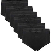 Pack of 6 Women's 100% Cotton Super Soft Maxi Briefs Full Coverage Breathable Everyday Underwear Assorted Colors Regular Plus Sizes by Sock Stack BLACK / 10-12 Underwear