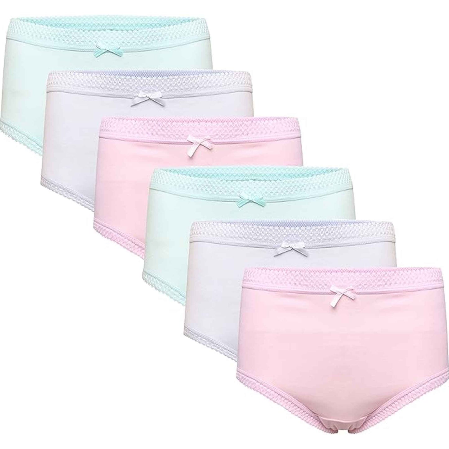 Pack of 6 Women's 100% Cotton Super Soft Maxi Briefs Full Coverage Breathable Everyday Underwear Assorted Colors Regular Plus Sizes by Sock Stack PASTEL / 10-12 Underwear