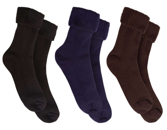 Pack Of 3 Men's Thermal Bed Socks Super Soft Fluffy Socks. Buy now for £8.00. A Socks by Sock Stack. 6-11, assorted, black, black socks, blue, boot socks, brown, burgandy, charcoal, christmas, cosy, designer, fluffy, footwear, green, grey, mens, mens sock