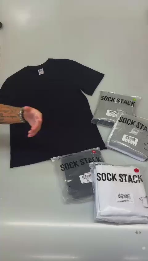Sock Stack Men's Plain T-Shirts Pack Of 3 Short Sleeve Soft Breathable Cotton Blend