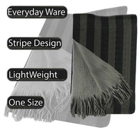 Reversible Stripe Design Men's Scarves Soft Woven Acrylic Fabric Winter Accessory Stylish for Casual and Formal Outfits 3 Colour Options Sock Stack Scarves