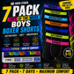 Sock Stack 7 Pack Boys Cotton Rich Boxer Shorts Trunks Ages 5-13 Assorted Colours Soft Stretch Waistband Breathable For Active Kids Boxer Shorts