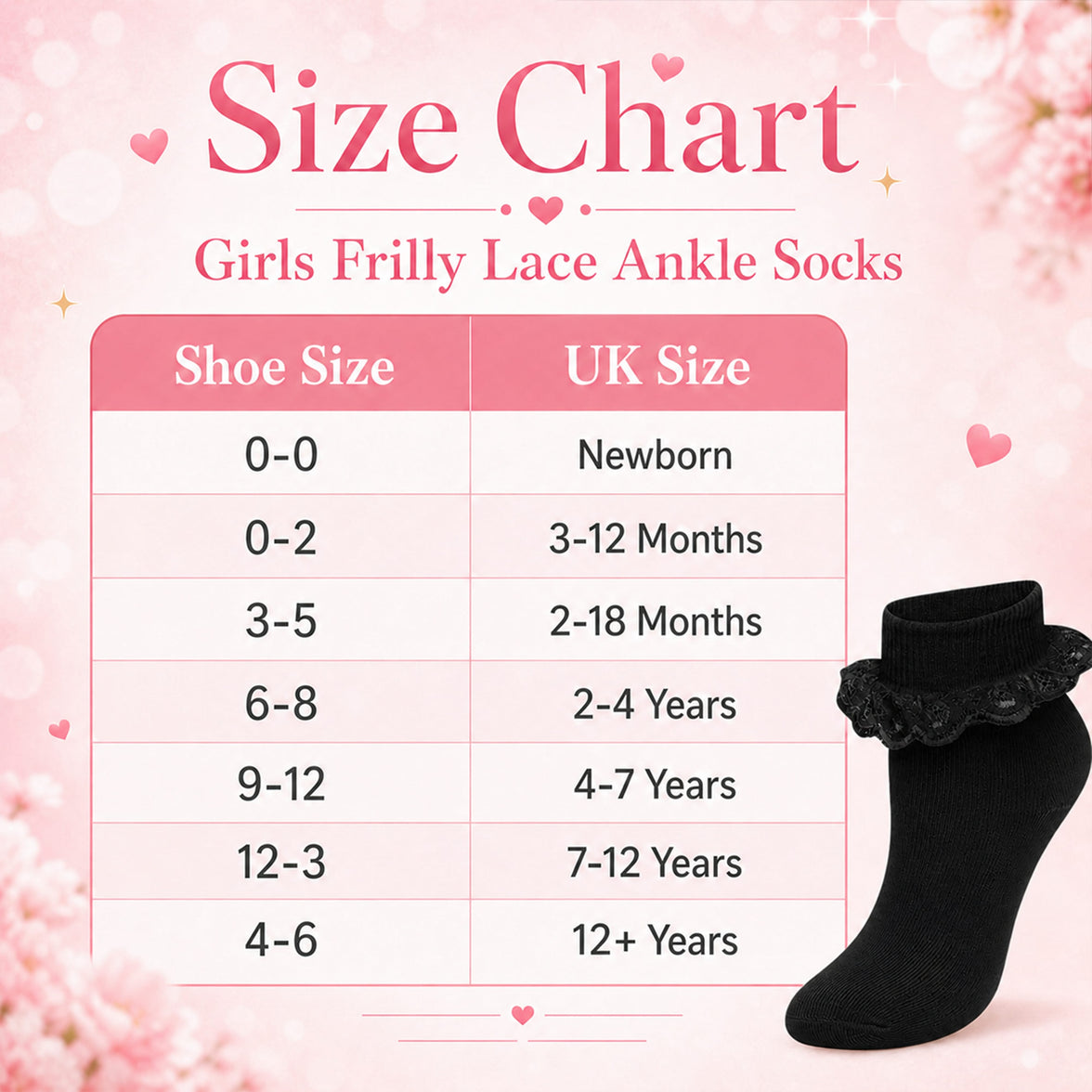 Sock Stack Girls Cotton Rich Frilly Ankle Socks 6 Pairs Durable Breathable Sculpted Heels Toes Multiple Sizes Colors School Wear Socks