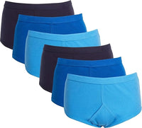 Sock Stack Men's 6 Pack Cotton Y-Front Briefs White 100% Cotton Soft Stretch Waistband Hypoallergenic Durable Underwear Everyday Comfort BLUE/ASSORTED / S Underwear