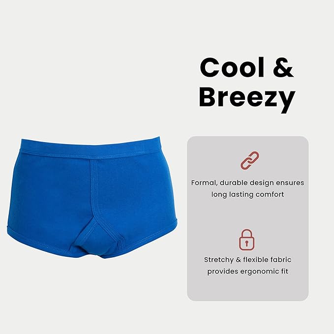 Sock Stack Men's 6 Pack Cotton Y-Front Briefs White 100% Cotton Soft Stretch Waistband Hypoallergenic Durable Underwear Everyday Comfort Underwear