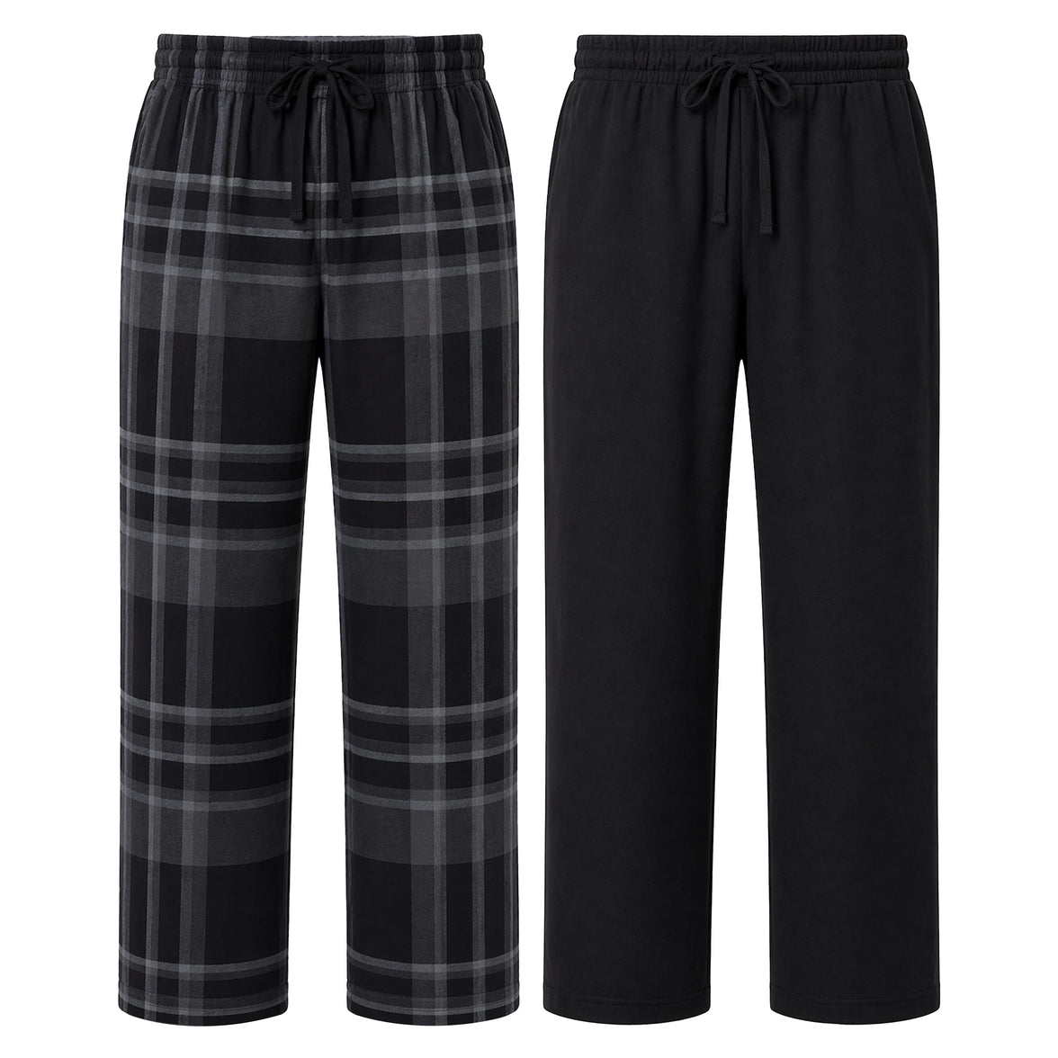 Sock Stack Mens Check Lounge Pants Soft Cotton Pyjama Bottoms Comfy Sleepwear Trousers UK BLACK/GREY CHECK / M Lounge Pant