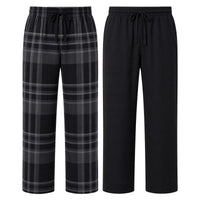 Sock Stack Mens Check Lounge Pants Soft Cotton Pyjama Bottoms Comfy Sleepwear Trousers UK BLACK/GREY CHECK / M Lounge Pant