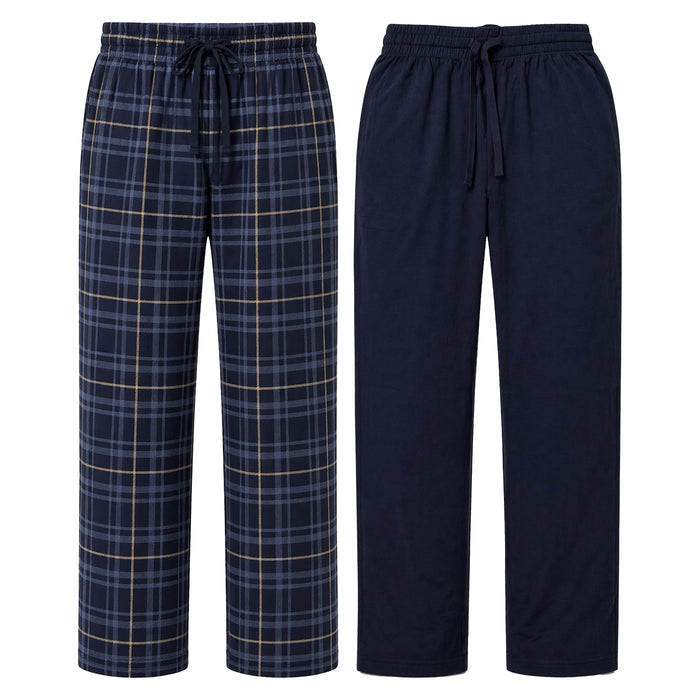 Sock Stack Mens Check Lounge Pants Soft Cotton Pyjama Bottoms Comfy Sleepwear Trousers UK NAVY/BLUE CHECK / M Lounge Pant