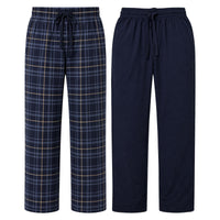 Sock Stack Mens Check Lounge Pants Soft Cotton Pyjama Bottoms Comfy Sleepwear Trousers UK NAVY/BLUE CHECK / M Lounge Pant