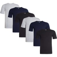 Sock Stack Mens T Shirt Pack of 6 Crew Neck T-Shirts for Men Multipack Super Soft Short Sleeve Slim Fit for Everyday Wear BLACK NAVY GREY / S T-Shirts