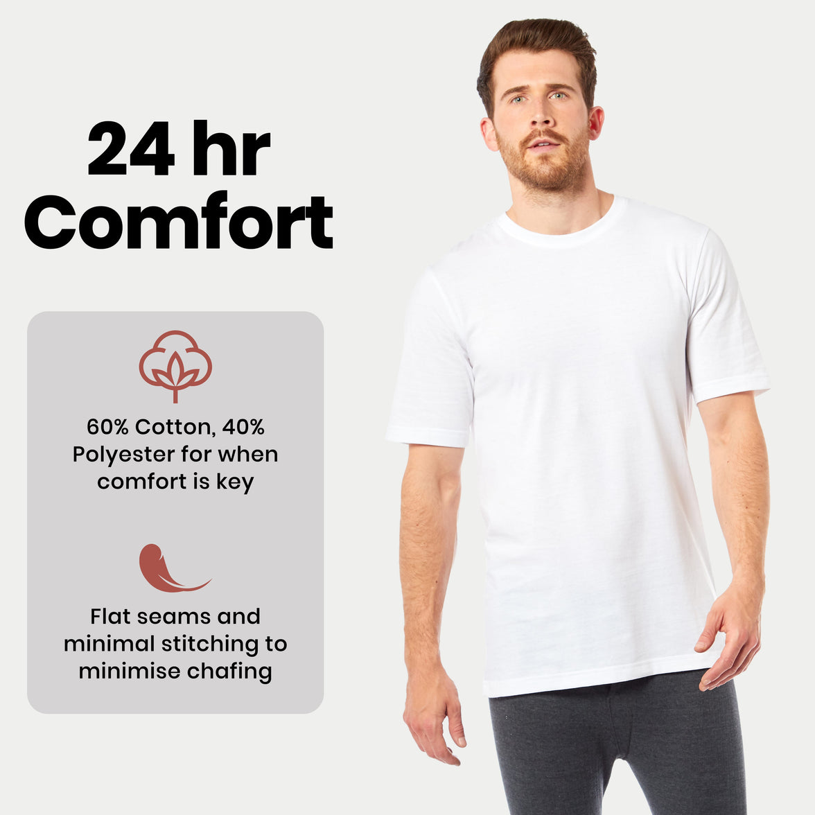 Sock Stack Mens T Shirt Pack of 6 Crew Neck T-Shirts for Men Multipack Super Soft Short Sleeve Slim Fit for Everyday Wear T-Shirts