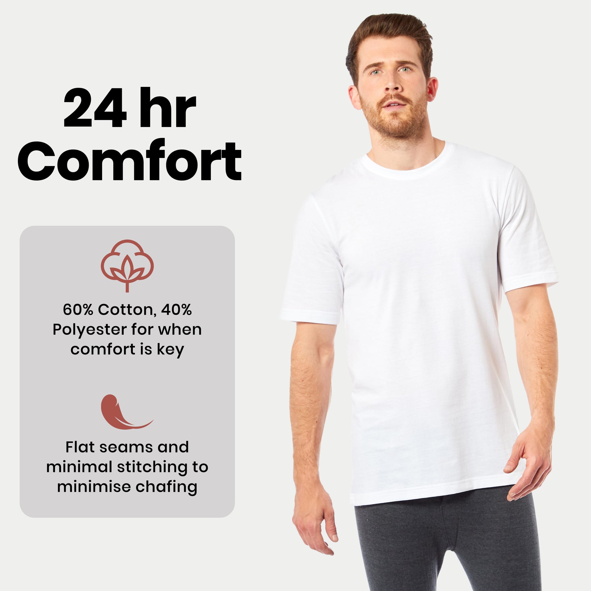 Sock Stack Mens T Shirt Pack of 6 Crew Neck T-Shirts for Men Multipack Super Soft Short Sleeve Slim Fit for Everyday Wear T-Shirts