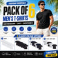 Sock Stack Mens T Shirt Pack of 6 Crew Neck T-Shirts for Men Multipack Super Soft Short Sleeve Slim Fit for Everyday Wear T-Shirts