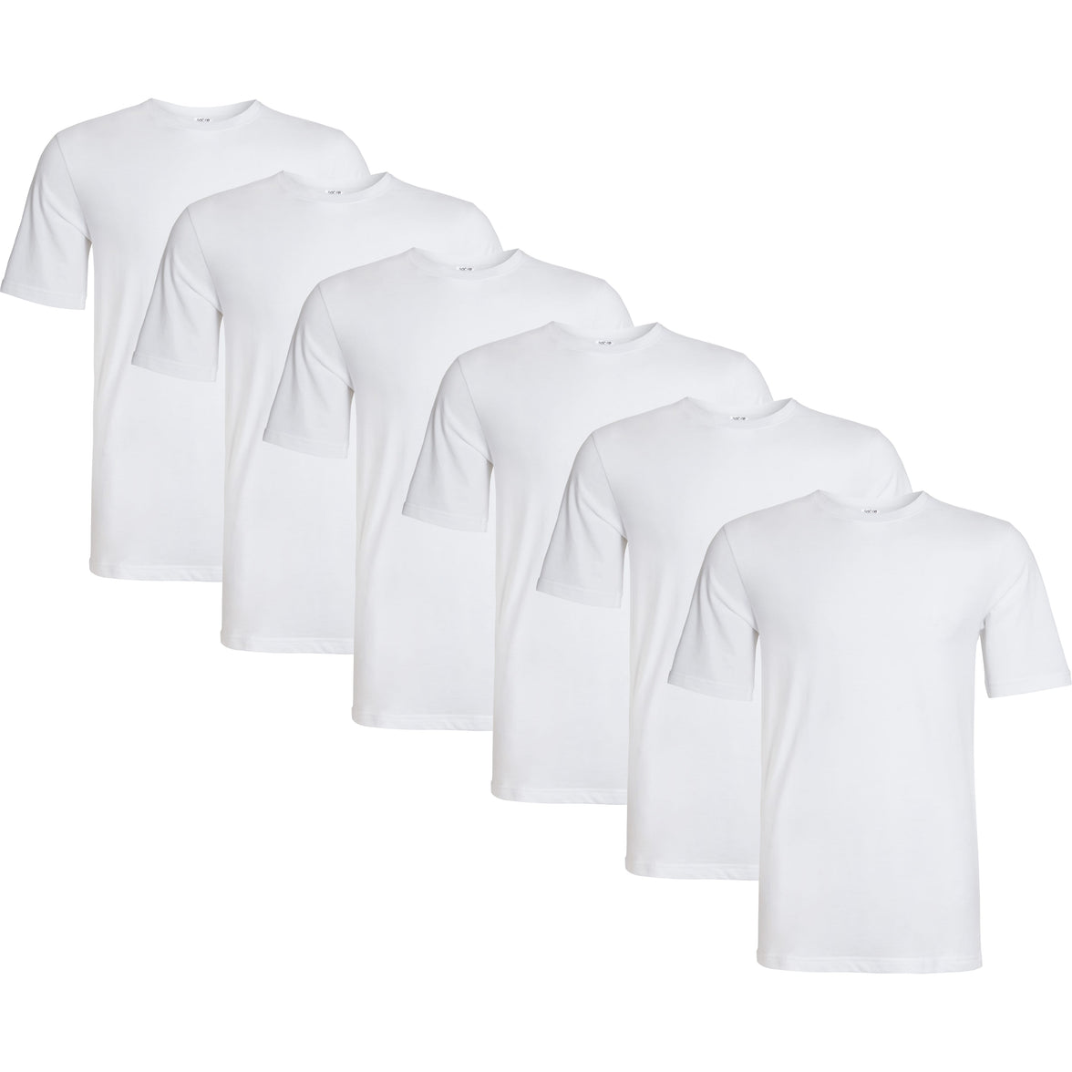 Sock Stack Mens T Shirt Pack of 6 Crew Neck T-Shirts for Men Multipack Super Soft Short Sleeve Slim Fit for Everyday Wear WHITE / S T-Shirts