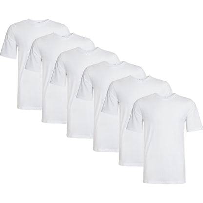 Sock Stack Mens T Shirt Pack of 6 Crew Neck T-Shirts for Men Multipack Super Soft Short Sleeve Slim Fit for Everyday Wear WHITE / S T-Shirts