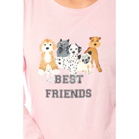 Soft Pink Dogs Pyjama Lounge Set for Women Comfortable Cotton Long Sleeve Top with Patterned Bottoms Elasticated Waistband Cozy PJs Available in Sizes Small to X Large Daisy Dreamer Pyjamas