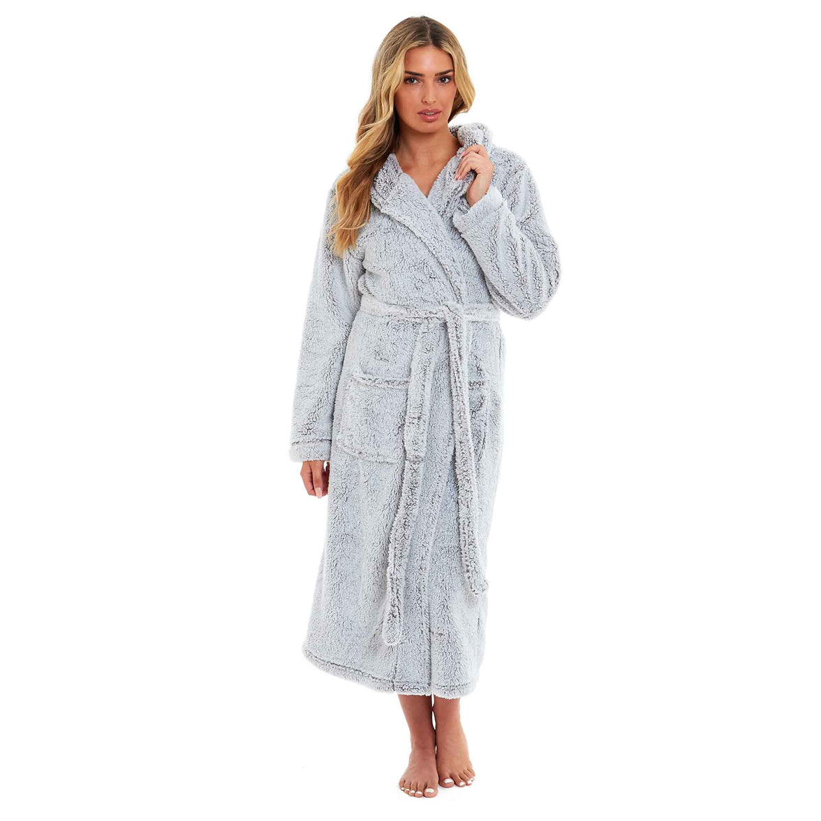 Ultra Soft Velvet Touch Women's Hooded Fleece Bathrobes Cozy Plush Snuggle Dressing Gowns for Lounging Spa Gym Hotel Multiple Sizes and Colors by Daisy Dreamer Robe