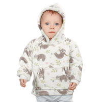 Unisex Safari and Sloth Hoodie Blanket for Infants 0-2 Years Ultra Soft Cozy Wearable Blanket with Spacious Pocket for Boys and Girls by Daisy Dreamer Hooded Blanket