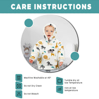 Unisex Safari and Sloth Hoodie Blanket for Infants 0-2 Years Ultra Soft Cozy Wearable Blanket with Spacious Pocket for Boys and Girls by Daisy Dreamer Hooded Blanket