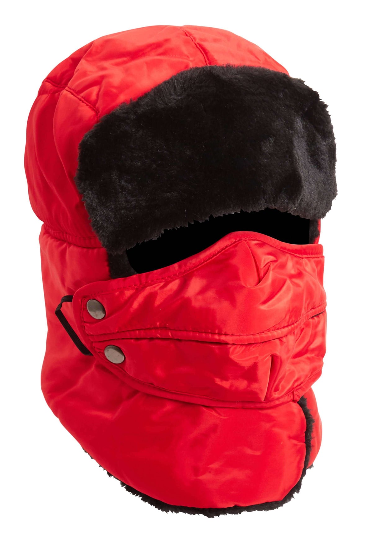 Versatile Winter Trapper Hat with Removable Face Cover Adjustable Ear Flaps Showerproof Fur Lined Ideal for Skiing Snowboarding Hiking by Heatwave Thermalwear RED Trapper Hat