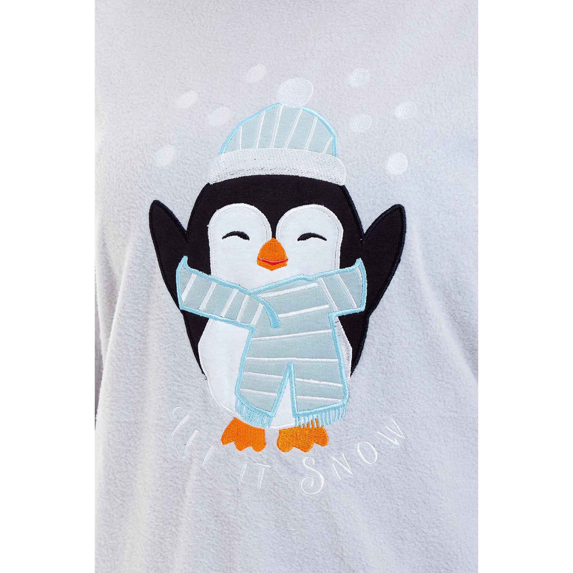 Warm Women's Polar Fleece Penguin Pyjama Set with Hood and Embroidery Fluffy Winter Loungewear Ideal for Christmas Gift Multiple Sizes by Daisy Dreamer Pyjamas