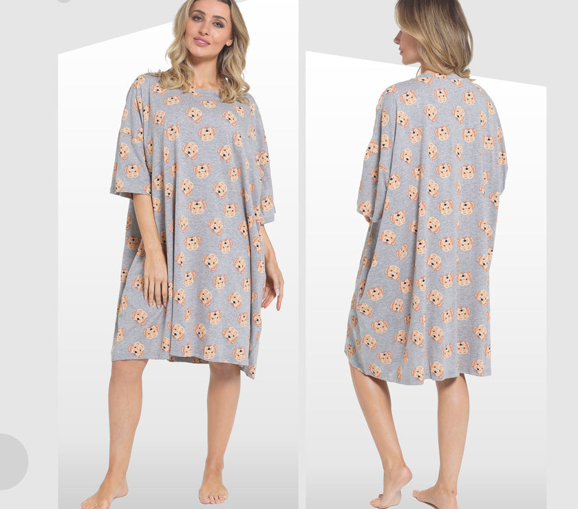 Daisy Dreamer Cockapoo Baggy Nightdress 100% Cotton Short Sleeve ...