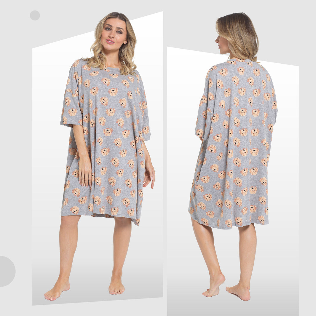 Women's Cockapoo Baggy Nighty Dress Oversized T-Shirt Nighties 100% Cotton Short Sleeved Nightshirt for Ladies by Daisy Dreamer COCKAPOO Night Dress