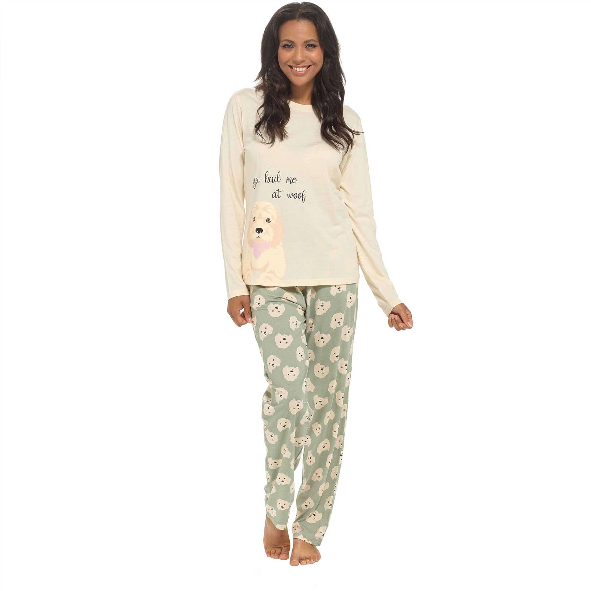 Women's Cockapoo Cotton Jersey Pyjama Set Long Sleeve Lounge Wear PJs ...