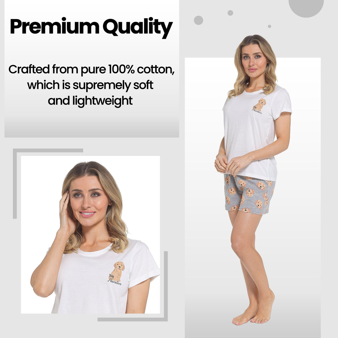 Women's Cockapoo Pyjama Set T-Shirt & Shorts PJs Soft Cotton Loungewear Summer Holiday Sleepwear by Daisy Dreamer Pyjamas