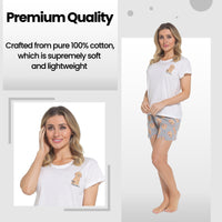 Women's Cockapoo Pyjama Set T-Shirt & Shorts PJs Soft Cotton Loungewear Summer Holiday Sleepwear by Daisy Dreamer Pyjamas