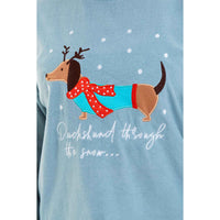 Women's Cosy Dachshund Polar Fleece Pyjama Set with Hood Embroidered Detailing Soft Nightwear Warm Loungewear Ideal Gift for Chilly Nights by Daisy Dreamer Pyjamas
