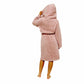 Women's Dusky Pink Teddy Fleece Hooded Robe Ultra Soft Cozy Bathrobe Winter Loungewear Pajamas for Ladies by Daisy Dreamer Robe