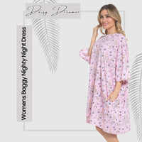 Women's Giraffe Baggy Nighty Dress Oversized T-Shirt Nighties 100% Cotton Short Sleeved Nightshirt for Ladies by Daisy Dreamer GIRAFFE Night Dress